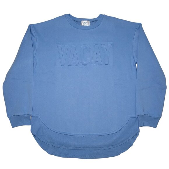 Salty Wave Sweaters - Embossed Crewneck Sweatshirt Womens Blue Salty Wave Small Beachy Streetwear NWOT